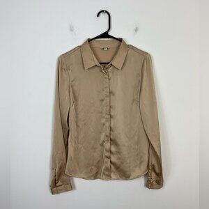 Guess Satin Button Down Blouse Sz M